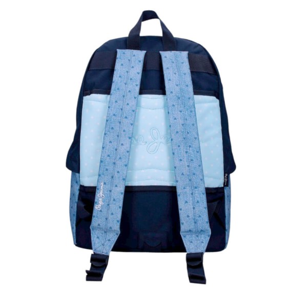 Mochila Escolar Adap. 42cm PEPE JEANS Noni Denim Azul Claro | Ref. 186.68223D2
