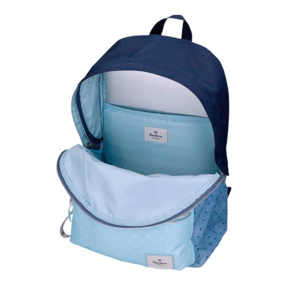 Mochila Escolar Adap. 42cm PEPE JEANS Noni Denim Azul Claro | Ref. 186.68223D2
