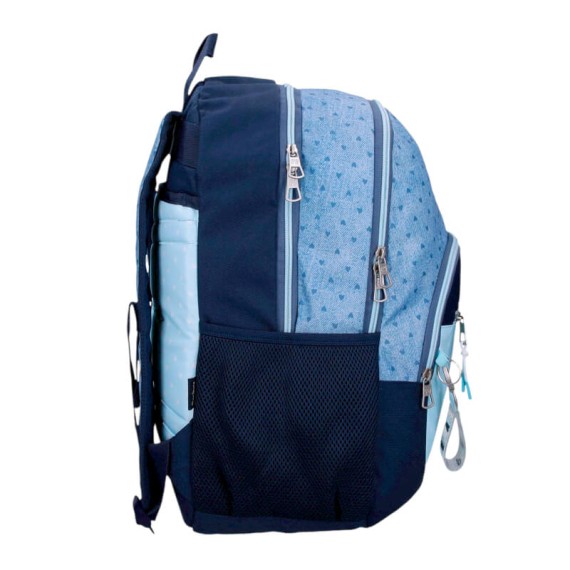 Mochila Escolar Adap. 44cm 2C PEPE JEANS Noni Denim Azul Claro | Ref. 186.68225D2