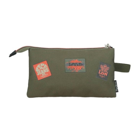 Estojo Escolar Triplo PEPE JEANS Ponder Caqui | Ref. 186.6894321