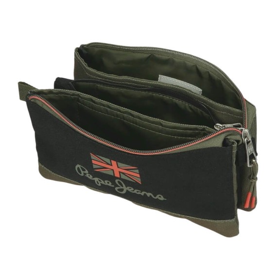 Estojo Escolar Triplo PEPE JEANS Ponder Caqui | Ref. 186.6894321