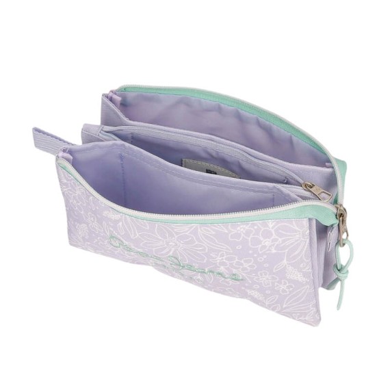 Estojo Escolar Triplo PEPE JEANS Renata Lilás | Ref. 186.6974321