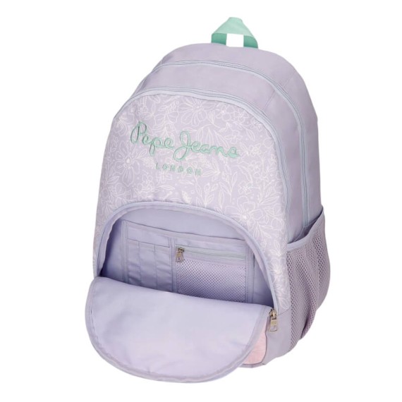 Mochila Escolar Adap. 44cm 2C PEPE JEANS Renata Lilás | Ref. 186.69725D1
