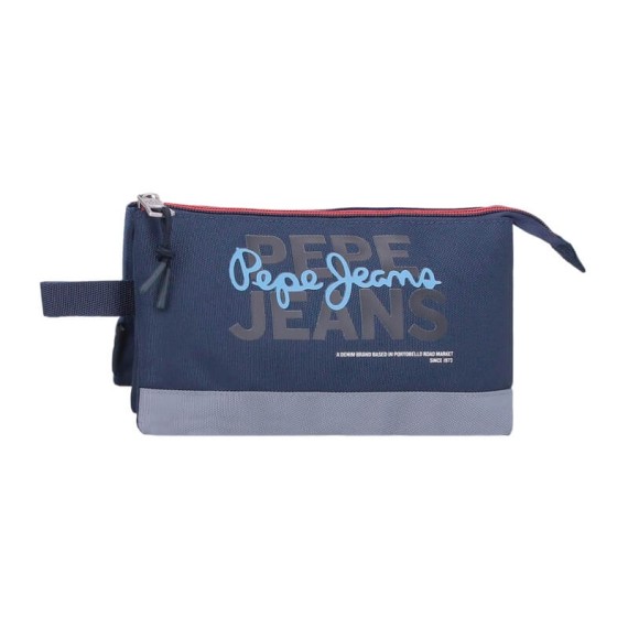 Estojo Escolar Triplo PEPE JEANS Seldon Azul Marinho | Ref. 186.6964321