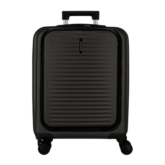 Mala de Cabine c/ Bolso Frontal 55cm 4R MOVOM Dayton Preta | Ref. 186.5351221