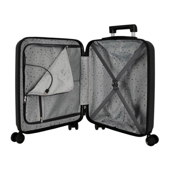 Mala de Cabine c/ Bolso Frontal 55cm 4R MOVOM Dayton Preta | Ref. 186.5351221