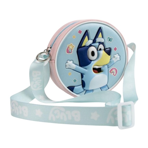 Malinha de Tiracolo Redonda 3D BLUEY Azul/Rosa | Ref. 299.220005807