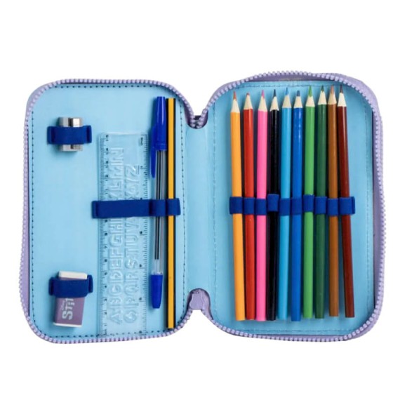 Estojo Escolar Duplo c/ Acessórios STITCH 2700001707 Azul | Ref. 299.2700001707