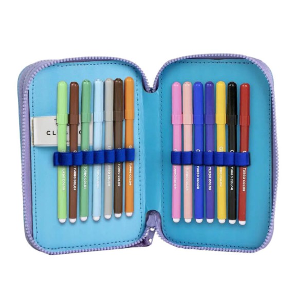 Estojo Escolar Duplo c/ Acessórios STITCH 2700001707 Azul | Ref. 299.2700001707