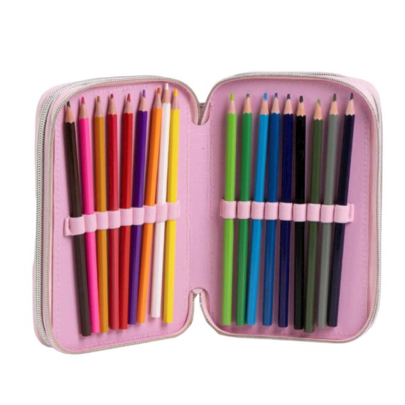 Estojo Escolar Triplo c/ Acessórios MINNIE 2700001653 Rosa | Ref. 299.2700001653