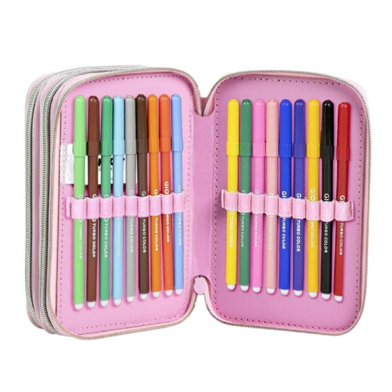 Estojo Escolar Triplo c/ Acessórios MINNIE 2700001653 Rosa | Ref. 299.2700001653