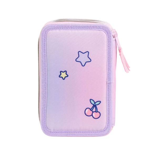 Estojo Escolar Triplo c/ Acessórios STITCH 2700001652 Lilás | Ref. 299.2700001652
