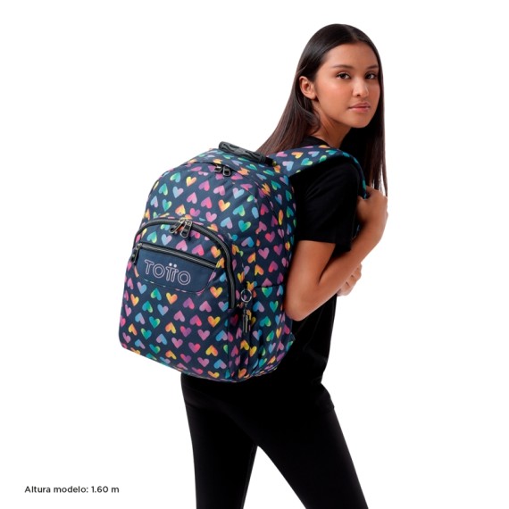 Mochila Escolar Acuareles TOTTO 3YJ Azul Escuro | Ref. 330.MA04ECO02116N3YJ