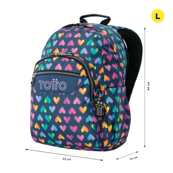 Mochila Escolar Acuareles TOTTO 3YJ Azul Escuro | Ref. 330.MA04ECO02116N3YJ