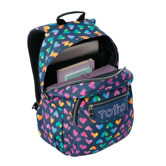 Mochila Escolar Acuareles TOTTO 3YJ Azul Escuro | Ref. 330.MA04ECO02116N3YJ