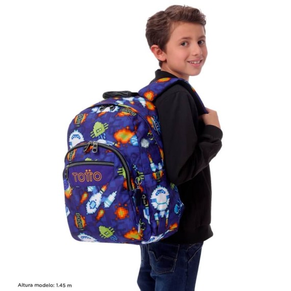 Mochila Escolar Acuareles Space Blue TOTTO 8FK Roxo | Ref. 330.MA04ECO02116N8FK