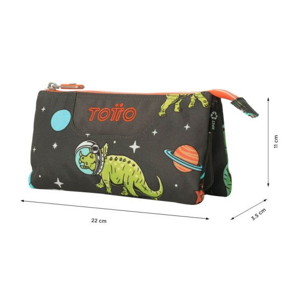 Estojo Escolar Triplo Tablero TOTTO 1WE Cinza | Ref. 330.AC52ECO01216Z1WE