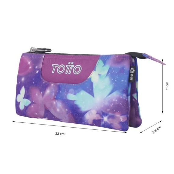 Estojo Escolar Triplo Tablero Glitter TOTTO 5Q6 Roxo | Ref. 330.AC52ECO01211Z5Q6 Estojo Escolar Triplo Tablero Glitter TOTTO 5Q6 Roxo | Ref. 330.AC52ECO01211Z5Q6
