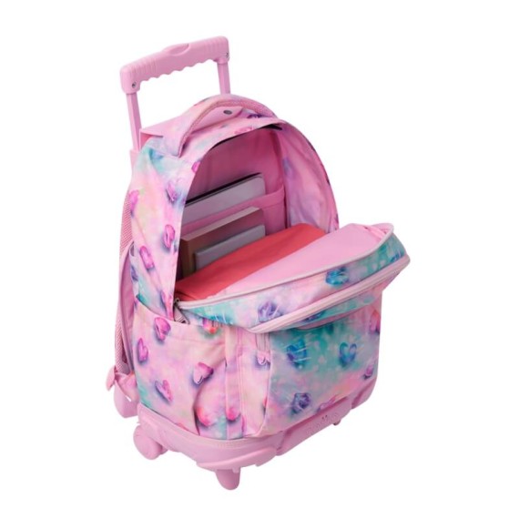 Mochila Escolar Compacta c/ Rodas Renglones TOTTO 1KB Rosa | Ref. 330.MA03ECO00611P1KB