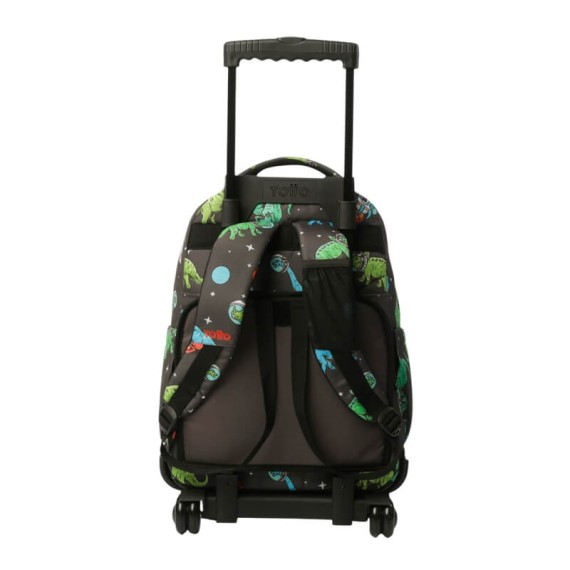 Mochila Escolar Compacta c/ Rodas Renglones TOTTO 1WE Cinza | Ref. 330.MA03ECO00616P1WE