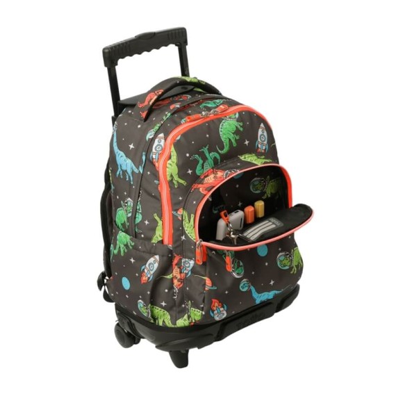 Mochila Escolar Compacta c/ Rodas Renglones TOTTO 1WE Cinza | Ref. 330.MA03ECO00616P1WE