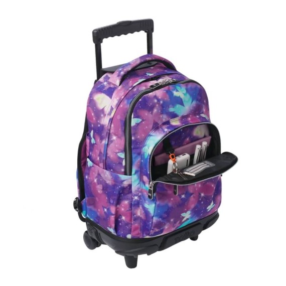 Mochila Escolar Compacta c/ Rodas Renglones TOTTO 5Q6 Roxo | Ref. 330.MA03ECO00611P5Q6