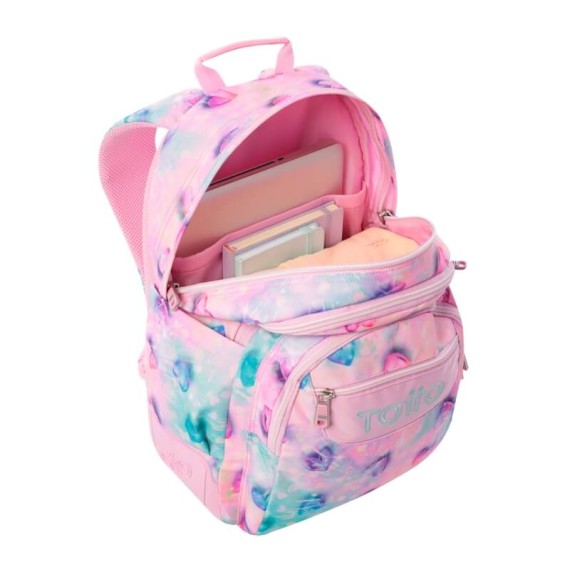 Mochila Escolar Rayol Glitter TOTTO 1KB Rosa | Ref. 330.MA04ECO00211N1KB