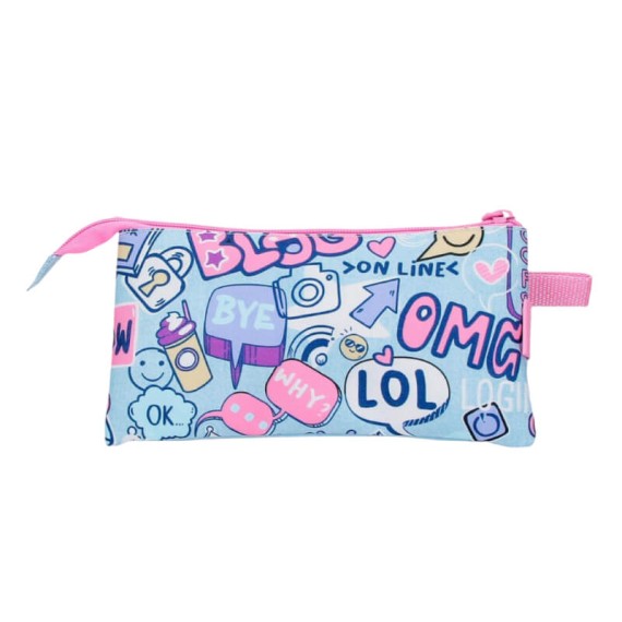 Estojo Escolar Triplo MOVOM Power Girl Azul | Ref. 186.3074341 Estojo Escolar Triplo MOVOM Power Girl Azul | Ref. 186.3074341