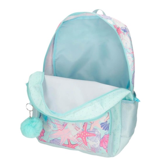 Mochila Adap 44cm 2C c/ Carro MOVOM I Love Sea Life Turquesa | Ref. 186.30526T1 Mochila Adap 44cm 2C c/ Carro MOVOM I Love Sea Life Turquesa | Ref. 186.30526T1
