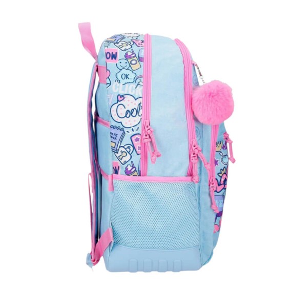 Mochila Escolar Adap 44cm 2C MOVOM Power Girl Azul | Ref. 186.30726D1