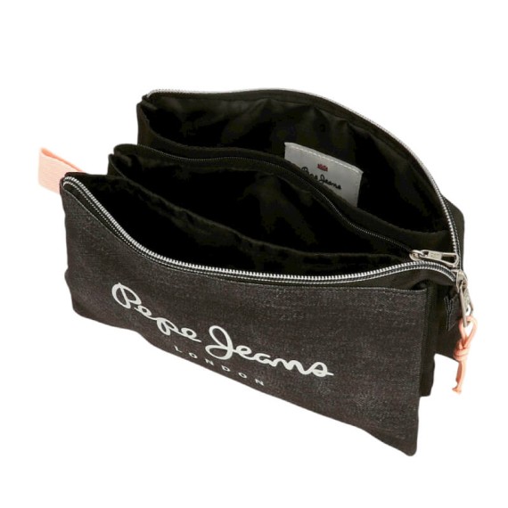 Estojo Escolar Triplo PEPE JEANS Cintia Preta | Ref. 186.6014341 Estojo Escolar Triplo PEPE JEANS Cintia Preta | Ref. 186.6014341