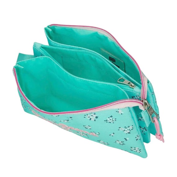 Estojo Escolar Triplo PEPE JEANS Nora Turquesa | Ref. 186.6044342 Estojo Escolar Triplo PEPE JEANS Nora Turquesa | Ref. 186.6044342