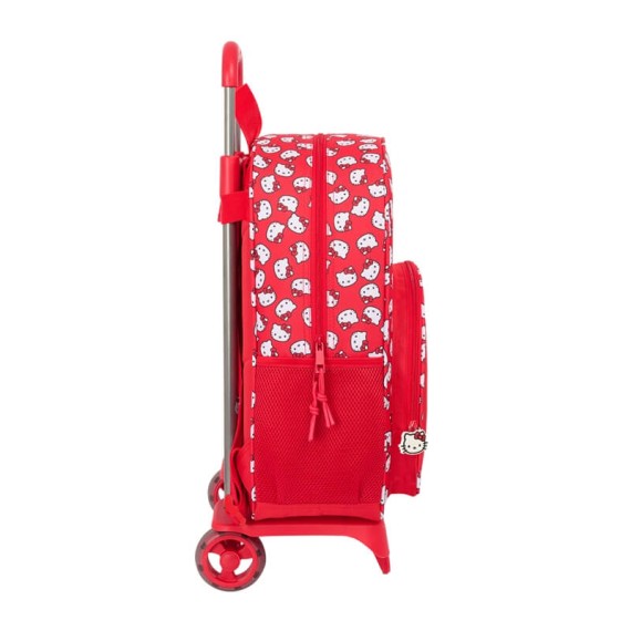 Mochila Escolar 42Cm c/ Carro HELLO KITTY Iconic Vermelha | Ref. 248.612516160