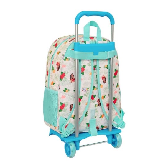 Mochila Escolar 42Cm c/ Carro VAIANA Ocean Sisters Turquesa | Ref. 248.612442160