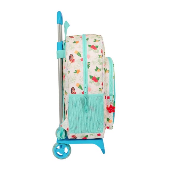 Mochila Escolar 42Cm c/ Carro VAIANA Ocean Sisters Turquesa | Ref. 248.612442160