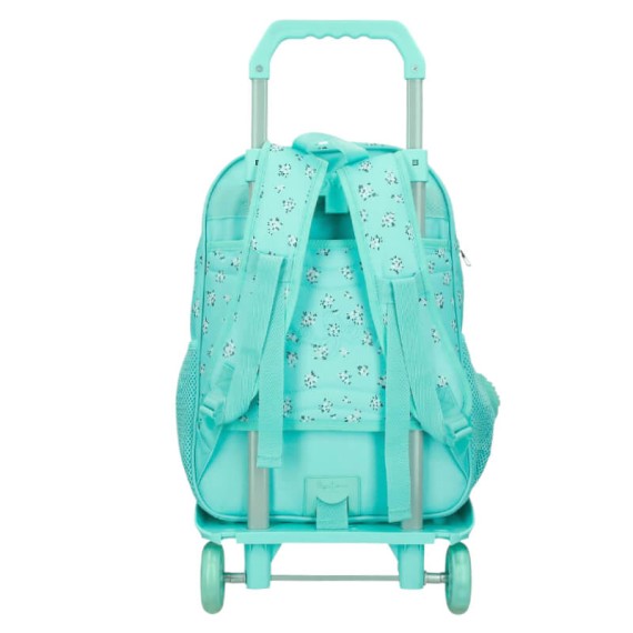 Mochila Escolar Adap. 39cm c/ Carro PEPE JEANS Nora Turquesa | Ref. 186.60422V2 Mochila Escolar Adap. 39cm c/ Carro PEPE JEANS Nora Turquesa | Ref. 186.60422V2