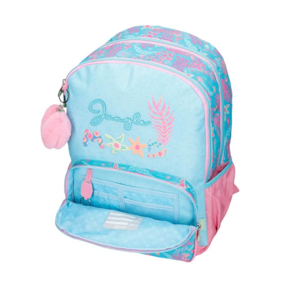 Mochila Escolar Adap. 44cm 2C ENSO Jungle Mood Azul | Ref. 186.98127D1