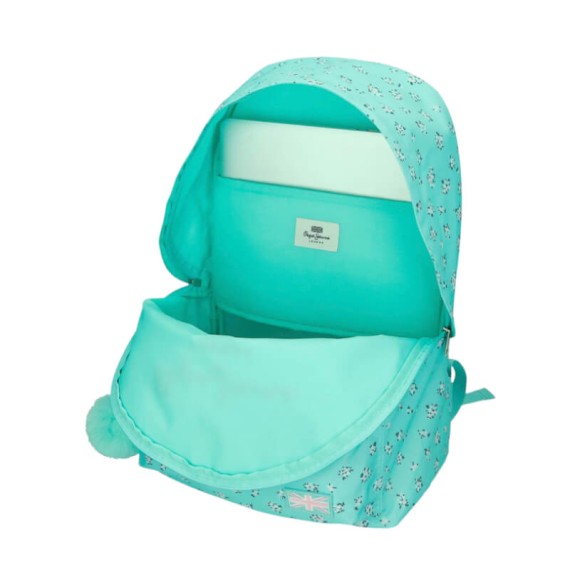 Mochila Escolar Adap. 44cm PEPE JEANS Nora Turquesa | Ref. 186.60423F2 Mochila Escolar Adap. 44cm PEPE JEANS Nora Turquesa | Ref. 186.60423F2