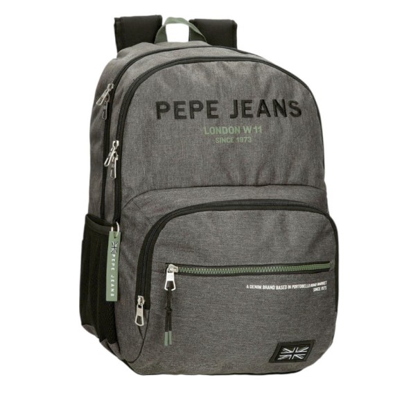 Mochila Escolar Adap. 45cm 2C PEPE JEANS Edmon Cinza | Ref. 186.69125D2