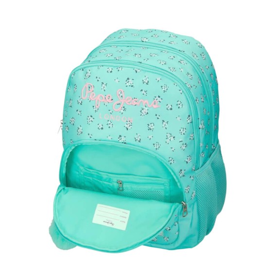 Mochila Escolar Adap. 45cm 2C PEPE JEANS Nora Turquesa | Ref. 186.60425F2 Mochila Escolar Adap. 45cm 2C PEPE JEANS Nora Turquesa | Ref. 186.60425F2