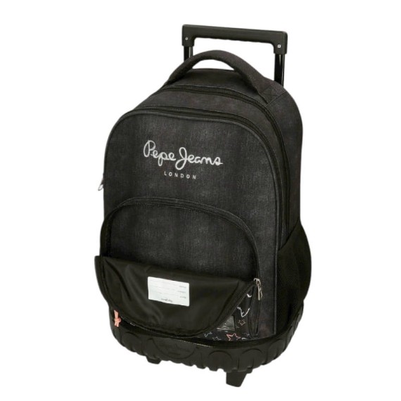 Mochila Escolar Compacta 2R PEPE JEANS Cintia Preta | Ref. 186.6012941 Mochila Escolar Compacta 2R PEPE JEANS Cintia Preta | Ref. 186.6012941