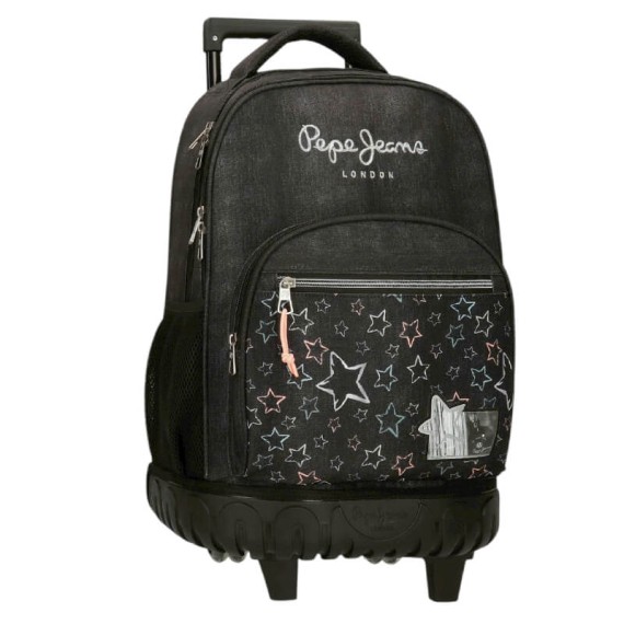 Mochila Escolar Compacta 2R PEPE JEANS Cintia Preta | Ref. 186.6012941 Mochila Escolar Compacta 2R PEPE JEANS Cintia Preta | Ref. 186.6012941