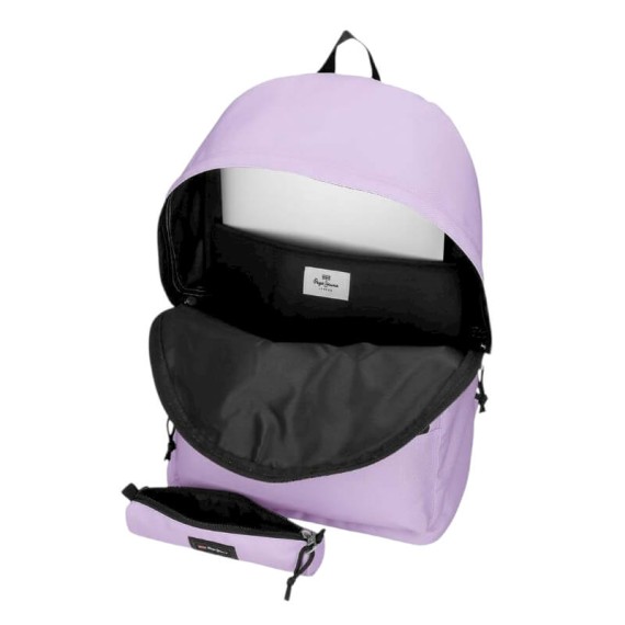 Mochila para Portátil + Estojo PEPE JEANS Aris Colorful Lilás | Ref. 186.63292H2