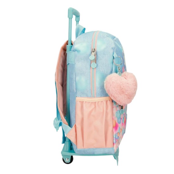 Mochila Pré-Escolar 33cm Adap c/ Carro ENSO Bubbles Azul Ganga | Ref. 186.97823T1