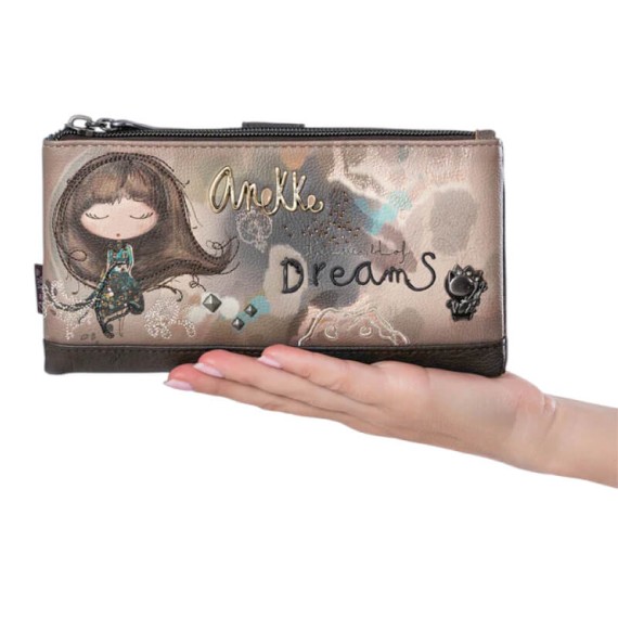 ANEKKE Carteira Grande Flexível RFID Real Taupe | Ref. 280.41709-906