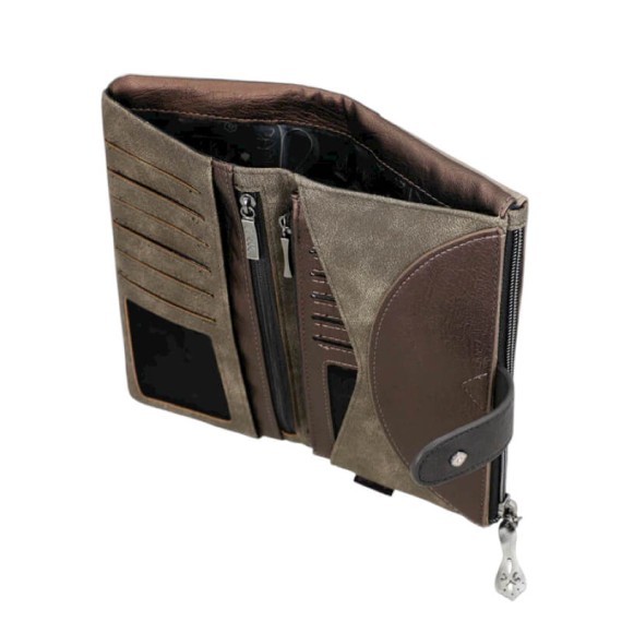 ANEKKE Carteira Grande Flexível RFID Real Taupe | Ref. 280.41709-906