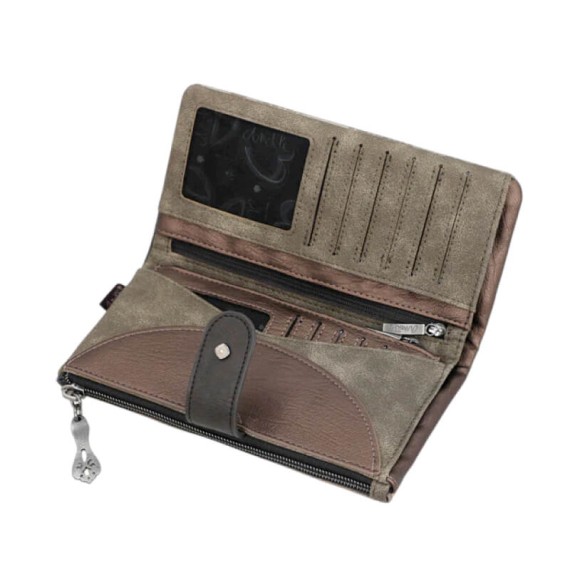 ANEKKE Carteira Grande Flexível RFID Real Taupe | Ref. 280.41709-906
