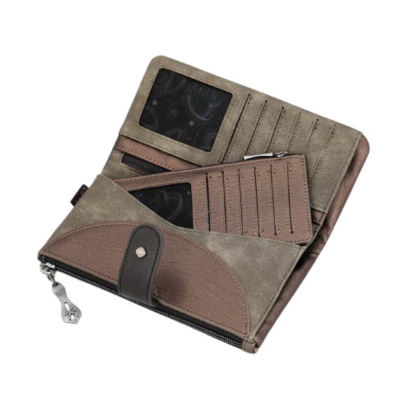 ANEKKE Carteira Grande Flexível RFID Real Taupe | Ref. 280.41709-906