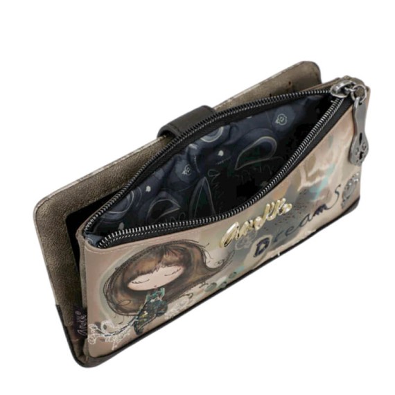 ANEKKE Carteira Grande Flexível RFID Real Taupe | Ref. 280.41709-906