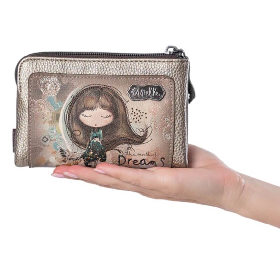 ANEKKE Carteira Média Flexível RFID Real Taupe | Ref. 280.41709-912